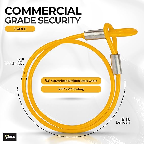 6 Ft Heavy Duty Galvanized Steel Security Cable