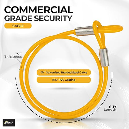 6 Ft Heavy Duty Galvanized Steel Security Cable